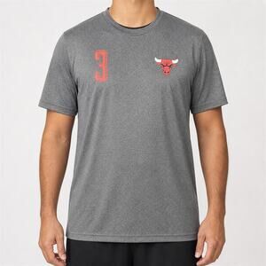 U Brand Chicago Bulls Dwyane Wade #3 Shirt Mens XL Gray Black Pullover